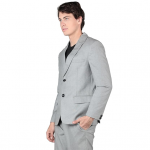 Notched Lapel Collar Single Breasted Formal Blazer